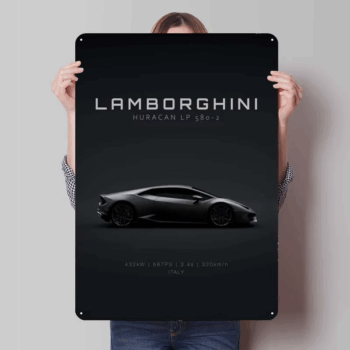 Lamborghini Huracan LP5802 Tinplate Sign Car Metal Poster Bedroom Decoration Room Metal Sign for Garage Wall Art Decoration Home