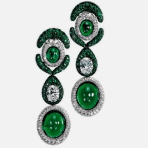 NEW Luxury Green Waterdrop African Earring for Women Wedding Party Indian Dubai Bridal Jewelry Boucle D'Oreille Femme Gift