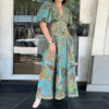 Vintage Lantern Sleeve V Neck Maxi Women Babyoung Printing Chic Party Dress, 2025 Spring Summer Ladies Casual Dresses