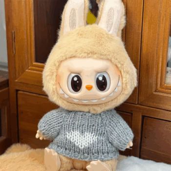 Doll Clothes Ropa Labubu for 17Cm Labubu V2 V1 Labubu Winter Sweater Strawberry Love Pattern Kid Toy Gift