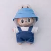 For 17Cm LABUBU Hat Sit Party Macaron Outfit Candy Color Doll Bucket Hat Cute Doll Accessories Kids Girls Toys