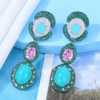 NEW Luxury Green Waterdrop African Earring for Women Wedding Party Indian Dubai Bridal Jewelry Boucle D'Oreille Femme Gift