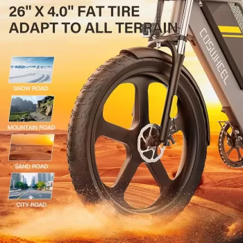 26Inch Electric Bike off Road Mountain Bike Electric Motorcyle Fat Bike E Bike 1500W 48V 25Ah Removabel Battery