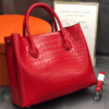 Authentic Crocodile Skin Lady Yellow Working Purse Genuine Alligator Leather Female Totes Handbag Women'S Large Shoulder Bag