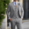 Brand Classic Men Suit 3 Pieces Fashion Slim Fit Blazer Vest Pants Set Formal Business Wedding Tuxedos for Men Casual Clothing