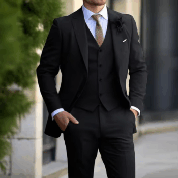 Brand Classic Men Suit 3 Pieces Fashion Slim Fit Blazer Vest Pants Set Formal Business Wedding Tuxedos for Men Casual Clothing