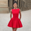 Backless Zipper Evening Party Dress Women 2024 Robes Elegant Sexy A-Line Dress Bodycon Mini Summer Dress Vestidos
