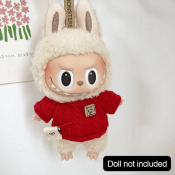 Doll Clothes Ropa Labubu for 17Cm Labubu V2 V1 Labubu Winter Sweater Strawberry Love Pattern Kid Toy Gift