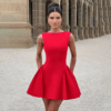 Backless Zipper Evening Party Dress Women 2024 Robes Elegant Sexy A-Line Dress Bodycon Mini Summer Dress Vestidos