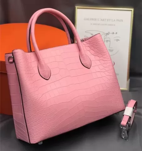 Authentic Crocodile Skin Lady Yellow Working Purse Genuine Alligator Leather Female Totes Handbag Women'S Large Shoulder Bag