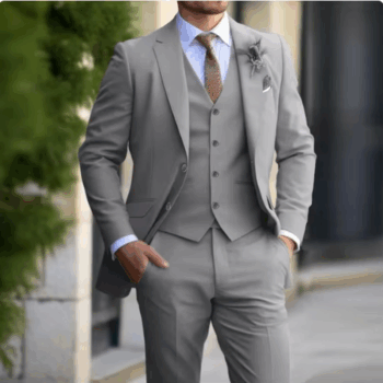 Brand Classic Men Suit 3 Pieces Fashion Slim Fit Blazer Vest Pants Set Formal Business Wedding Tuxedos for Men Casual Clothing