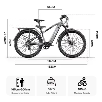Electric Bicycle Mountain Bike 250W 48V 14A E-Bike 7-Speed E-Bike Adult Men'S Electric Mountain 672Wh Lithium