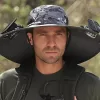 Solar Powered Fan Hat for Men and Women - Outdoor Fishing Hat with Fan, Wide Brim Sun Hat for Camping and Working