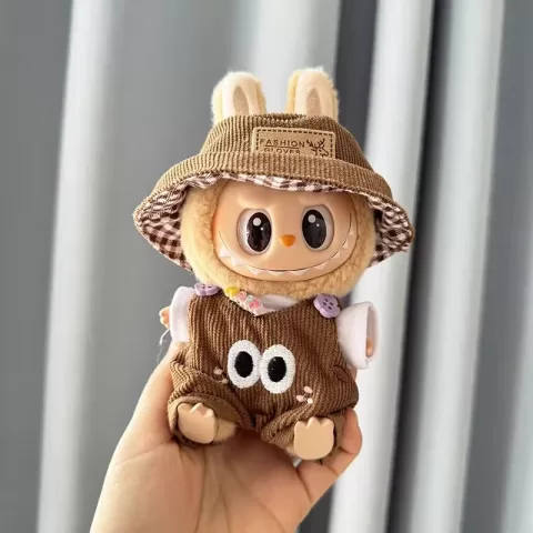 For Labubu V2 Plush Doll Pendant Cartoon Jumpsuit Three Piece Set Cool & Cute Outfit Accessories Labubu Clothes Ropa Labubu