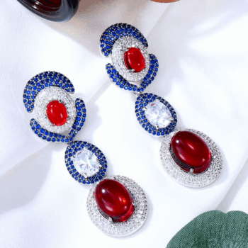 NEW Luxury Green Waterdrop African Earring for Women Wedding Party Indian Dubai Bridal Jewelry Boucle D'Oreille Femme Gift