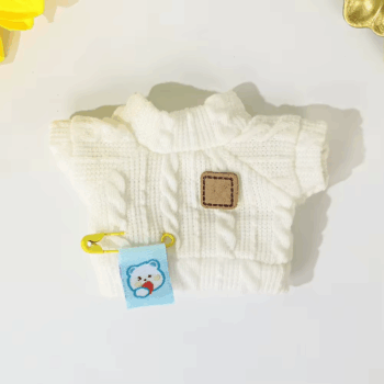 Doll Clothes Ropa Labubu for 17Cm Labubu V2 V1 Labubu Winter Sweater Strawberry Love Pattern Kid Toy Gift