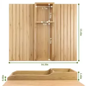 Couch Cup Holder Natural Anti-Slip Bamboo Sofa Armrest Tray Foldable Multifunctional Sofa Cup Holder for Cups Remote Control