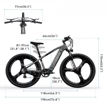Electric Bicycle Mountain Bike 250W 48V 14A E-Bike 7-Speed E-Bike Adult Men'S Electric Mountain 672Wh Lithium