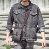 Genuine Leather Men'S Casual Shoulder Bag Mini Phone Bag Crossbody Fashion Cowhide Chest Bag Crzay Horse Leather