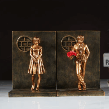 2Pcs Bookends Resin Banksy Book Ends Bookshelf 3D Figure Mold Books End Miniature Figurine Decorative Book Holder Sujetalibros