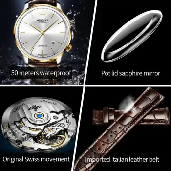 3269 Classic Thin Dial Automatic Watch for Men Mechanical Movement Waterproof Wristwatch Sapphire Mirror Man Watches