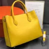 Authentic Crocodile Skin Lady Yellow Working Purse Genuine Alligator Leather Female Totes Handbag Women'S Large Shoulder Bag
