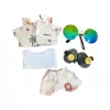 17Cm Cute Baby Clothes Accessories for Korea Kpop Exo Labubu Idol Dolls Clothing Doll Clothes Sunglasses Coconut Palm Beach Suit
