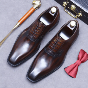 Luxury Brand Mens Formal Shoes Genuine Leather Handmade Vintage Design Oxfords Full Grain Real Leather Male Office Shoes Size 46