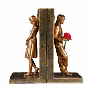 2Pcs Bookends Resin Banksy Book Ends Bookshelf 3D Figure Mold Books End Miniature Figurine Decorative Book Holder Sujetalibros