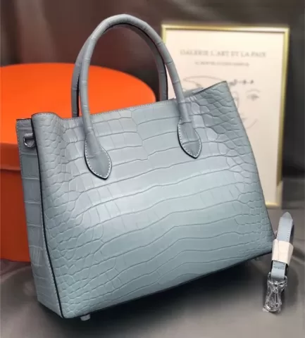 Authentic Crocodile Skin Lady Yellow Working Purse Genuine Alligator Leather Female Totes Handbag Women'S Large Shoulder Bag