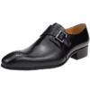Mens Formal Male Shoe Side Buckle Leather Shoes Pointed Toe Bullock Carving Classic Style Classic Gentleman Formal Wear Pointed
