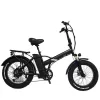 Long Range Dual Battery 20" Fat Tire Adult Mountain Electric Folding Bicycle Bike with 350W 500W 1000W Motor Folding E Bike 500W