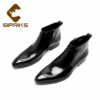 Mens Leather Ankle Boots Black Pointed Zip Boots Formal Suits Gents Cowboy Wine Red Boots Luxury Top Quality Rubber Boot