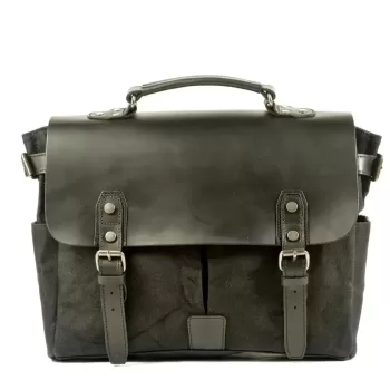 Vintage Men'S Canvas Crazy Horse Leather Shoulder Messenger Bag Computer Bag Official Knight Motorcycle Bag