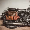 Vintage Men'S Canvas Crazy Horse Leather Shoulder Messenger Bag Computer Bag Official Knight Motorcycle Bag