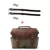 Vintage Men'S Canvas Crazy Horse Leather Shoulder Messenger Bag Computer Bag Official Knight Motorcycle Bag