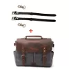 Vintage Men'S Canvas Crazy Horse Leather Shoulder Messenger Bag Computer Bag Official Knight Motorcycle Bag
