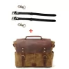 Vintage Men'S Canvas Crazy Horse Leather Shoulder Messenger Bag Computer Bag Official Knight Motorcycle Bag